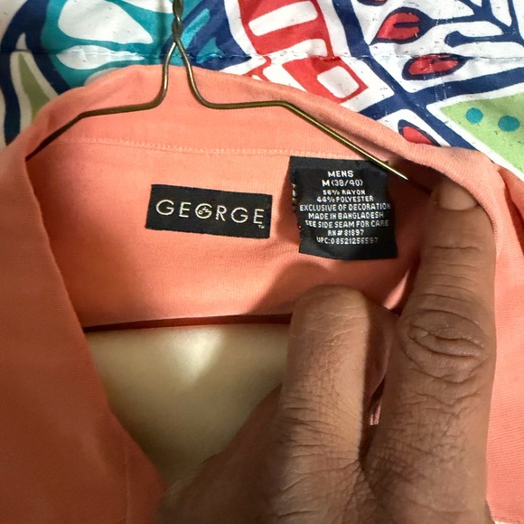 George Other - George Coral Short-Sleeve Button Front Shirt